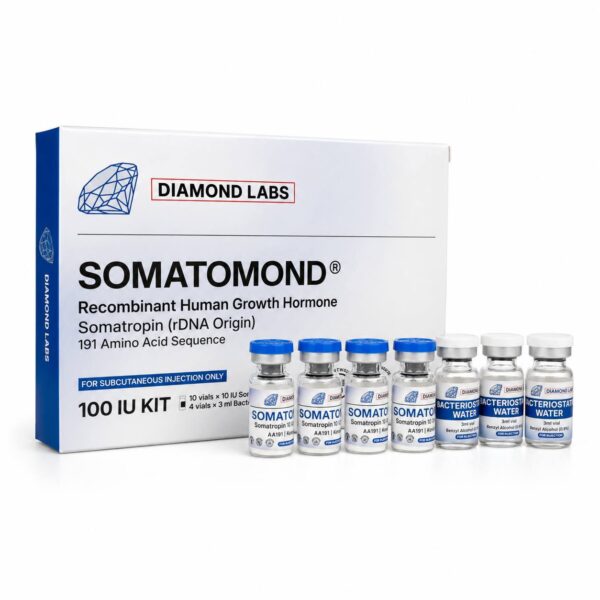 HGH Somatropin 100 IU kit with 10 vials and bacteriostatic water for UK and Europe